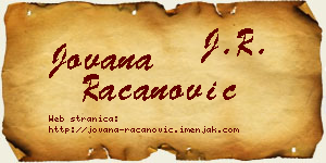 Jovana Račanović vizit kartica